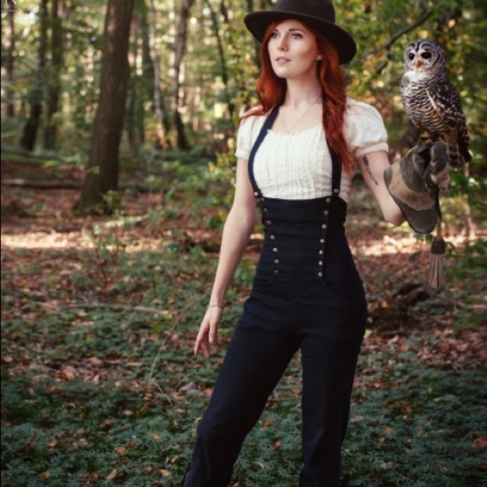 Timjan Designs Suspender High Waisted Pants